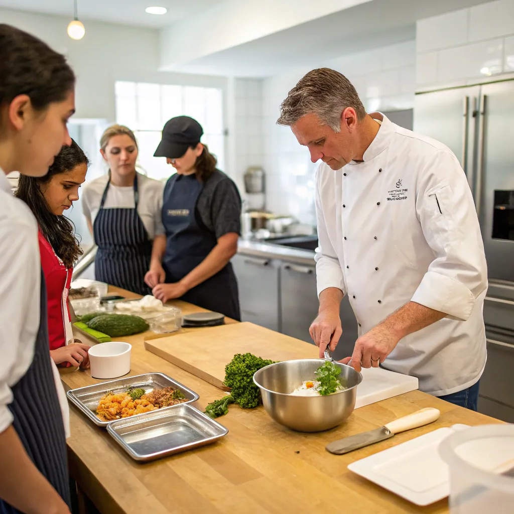 Chef teaching a cooking class